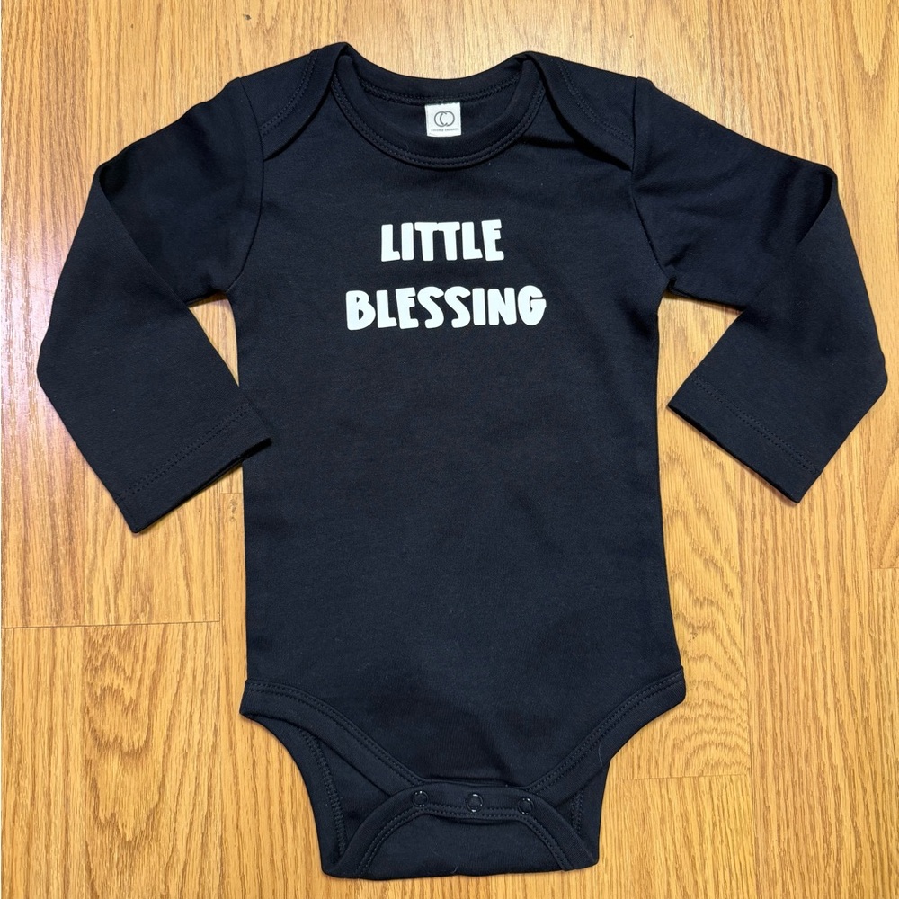 Colored organics custom little blessing onesie